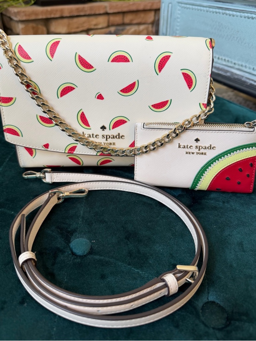 Kate Spade Carson Watermelon Convertible Crossbody with Matching Wallet